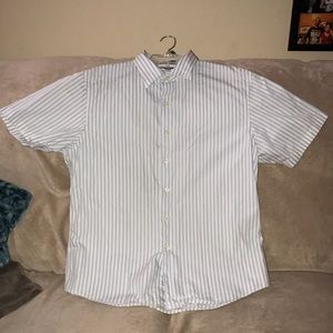 Apt 9 superfine 80s cotton large white and blue striped button down 💕